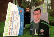 25 March 2002; Shay Given at the release of the eircom World Cup Callcard Collection ahead of a Republic of Ireland training session at John Hyland Park in Baldonnel, Dublin. Photo by David Maher/Sportsfile