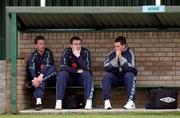 25 March 2002; Players from left, Mark Kinsella, Richard Dunne and Steve Finnan during a Republic of Ireland squad training session at John Hyland Park in Baldonnel, Dublin. Photo by David Maher/Sportsfile