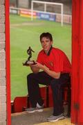 27 March 2002; Ger McCarthy of St Patrick's Athletic who was presented with the Eircom/SWAI Player of the Month for February at Richmond Park in Dublin. Photo by Brendan Moran/Sportsfile