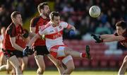 5 March 2017; Carlus McWilliams of Derry in action against Kevin McKernan of Down during the Allianz Football League Division 2 Round 4 match between Derry and Down at Celtic Park, Derry, Co. Derry Photo by Oliver McVeigh/Sportsfile