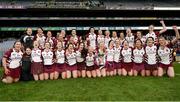 5 March 2017; Slaughtneil players celebrate follwing their side's victory during the AIB All-Ireland Senior Camogie Club Championship Final game between Sarsfields and Slaughtneil at Croke Park in Dublin. Photo by Seb Daly/Sportsfile