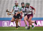 5 March 2017; Shannon Graham of Slaughtneil in action against Clodagh McGrath, centre, and Kate Gallagher of Sarsfields during the AIB All-Ireland Senior Camogie Club Championship Final game between Sarsfields and Slaughtneil at Croke Park in Dublin. Photo by Seb Daly/Sportsfile