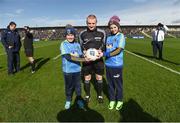 5 March 2017; Referee Barry Cassidy with Junior Club Rossie mascots Molly Rose Finneran, left, and Madison Casey before the Allianz Football League Division 1 Round 4 match between Roscommon and Kerry at Dr Hyde Park in Roscommon. Photo by Stephen McCarthy/Sportsfile