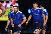 4 March 2017; Leinster players, from left, Jack Conan, Michael bent, Ross Molony and Ross Byrne during the Guinness PRO12 Round 17 match between Leinster and Scarlets at the RDS Arena in Ballsbridge, Dublin. Photo by Ramsey Cardy/Sportsfile