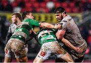 3 March 2017; Marcell Coetzee of Ulster is tackled by Tommaso Iannone, left, and Giorgio Bronzini of Benetton Treviso during the Guinness PRO12 Round 17 match between Ulster and Benetton Treviso at the Kingspan Stadium in Belfast. Photo by Ramsey Cardy/Sportsfile