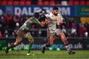 3 March 2017; Charles Piutau of Ulster is tackled by Ian McKinley of Benetton Treviso during the Guinness PRO12 Round 17 match between Ulster and Benetton Treviso at the Kingspan Stadium in Belfast. Photo by Ramsey Cardy/Sportsfile