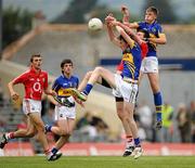 3 July 2011; Philip Quirke and Stephen O'Brien, right, Tipperary, in action against Stephen O'Mahony, Cork. Munster GAA Football Minor Championship Final, Cork v Tipperary, Fitzgerald Stadium, Killarney, Co. Kerry. Picture credit: Brendan Moran / SPORTSFILE