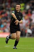 17 July 2011; Referee Maurice Deegan indicates a free for holding. Ulster GAA Football Senior Championship Final, Derry v Donegal, St Tiernach's Park, Clones, Co. Monaghan. Picture credit: Brendan Moran / SPORTSFILE