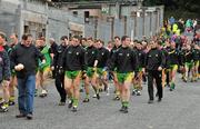 17 July 2011; The Donegal team make their way into the ground before the game. Ulster GAA Football Senior Championship Final, Derry v Donegal, St Tiernach's Park, Clones, Co. Monaghan. Picture credit: Brendan Moran / SPORTSFILE