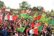17 July 2011; A general view of Donegal and Derry flags. Ulster GAA Football Senior Championship Final, Derry v Donegal, St Tiernach's Park, Clones, Co. Monaghan. Picture credit: Brendan Moran / SPORTSFILE