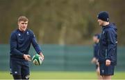 6 March 2017; Garry Ringrose, left, and Jonathan Sexton of Ireland during squad training at Carton House in Maynooth, Co. Kildare. Photo by Seb Daly/Sportsfile