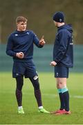 6 March 2017; Garry Ringrose, left, and Jonathan Sexton of Ireland during squad training at Carton House in Maynooth, Co. Kildare. Photo by Seb Daly/Sportsfile