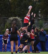 4 March 2017; Rachel Griffey of Wicklow wins possession from a lineout during the Leinster Women’s Day Division 3 Playoffs match between Wicklow and Garda/Westmanstown at St. Michael's College in Ailesbury Road, Dublin. Photo by David Fitzgerald/Sportsfile