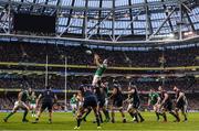 25 February 2017; Devin Toner of Ireland takes possession in a lineout during the RBS Six Nations Rugby Championship game between Ireland and France at the Aviva Stadium in Lansdowne Road, Dublin. Photo by Stephen McCarthy/Sportsfile