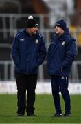 5 March 2017; Meath manager Andy McEntee, right, and selector Gerry McEntee ahead of the Allianz Football League Division 2 Round 4 match between Meath and Galway at Páirc Tailteann in Navan, Co Meath. Photo by Ramsey Cardy/Sportsfile