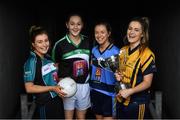 7 March 2017; In attendance at the launch of the Third Level Colleges Cups are Moynihan Cup participants, from left to right, Carla Úi Dhochartaigh of Maynooth, Emma McGill of IT Blanchardstown, Anna McKenna of UCD and Leanne Duncan of DCU. Photo by Ramsey Cardy/Sportsfile