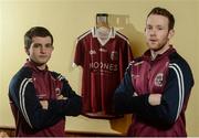 6 MArch 2017; Cormac O'Doherty and Antoin McMullan of Slaughtneil during a media night ahead of the AIB GAA Football All-Ireland Senior Club Championship Final at Robert Emmets GAC Slaughtneil in Co. Derry. Photo by Oliver McVeigh/Sportsfile