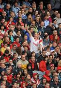 6 August 2011; A Tyrone supporter reacts during the GAA Football All-Ireland Senior Championship Quarter-Final, Dublin v Tyrone, Croke Park, Dublin. Picture credit: Stephen McCarthy / SPORTSFILE