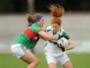 13 August 2011; Louise Ni Mhuirtceartaigh, Kerry, in action against Leona Ryder, Mayo. TG4 All-Ireland Ladies Senior Football Championship Quarter-Final, Mayo v Kerry, St Brendan's Park, Birr, Co. Offaly. Picture credit: Stephen McCarthy / SPORTSFILE