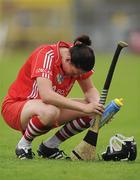 13 August 2011; Gemma O'Connor, Cork, shows her disappointment after the game. All-Ireland Senior Camogie Championship Semi-Final in association with RTE Sport, Cork v Wexford, Nowlan Park, Kilkenny. Picture credit: Pat Murphy / SPORTSFILE