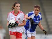 13 August 2011; Maura Kelly, Tyrone, in action against Olwyn Farrell, Laois. TG4 All-Ireland Ladies Senior Football Championship Quarter-Final, Laois v Tyrone, St Brendan's Park, Birr, Co. Offaly. Picture credit: Stephen McCarthy / SPORTSFILE