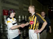 7 August 2011; Ayeisha Grogan, from Lisdowney, Co Kilkenny,  meets Kilkenny star Henry Shefflin after the game. Aleisha had spent 42 days in a coma after a road traffic accident in October 2010. This was her first visit to Croke Park since the accident. GAA Hurling All-Ireland Senior Championship Semi-Final, Kilkenny v Waterford, Croke Park, Dublin. Picture credit: Ray McManus / SPORTSFILE