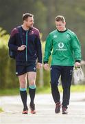 8 March 2017; Tommy Bowe, left, and Craig Gilroy of Ireland arrive for squad training at Carton House in Maynooth, Co Kildare. Photo by Piaras Ó Mídheach/Sportsfile