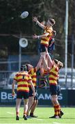 9 March 2017; Joe Barford of Temple Carrig wins possession in a lineout during the Bank of Ireland Leinster Schools Fr Godfrey Cup Final match between Wesley College and Temple Carrig at Donnybrook Stadium in Donnybrook, Dublin. Photo by Matt Browne/Sportsfile