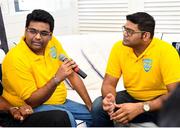 10 March 2017; The 2017 Hero Caribbean Premier League Player Draft took place in Lone Star Restaurant, Barbados on Friday, 10 March. Pictured at the launch of the fifth instalment of the biggest party in sport are Vaibhav Mehta and Venkatesh Sridhar of St. Lucia STARS. Lone Star Restaurant, Barbados. Photo by Randy Brooks/Sportsfile
