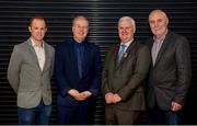 10 March 2017; The popular GAA documentary series Laochra Gael returns with a new season to TG4 next week and was launched in Croke Park this evening by Uachtarán Chumann Lúthchleas Gael Aogán Ó Fearghail. Profiling the feats of Gaelic Games’ greatest players this series has lots in store for GAA fans around the country. Pictured at the launch are, from left, former Kilkenny hurler Tommy Walsh, Ardstiúrthóir TG4, Alan Esslemont, Uachtarán Chumann Lúthchleas Gael Aogán Ó Fearghail, and former Offaly footballer Seán Lowry at Croke Park, Dublin. Photo by Piaras Ó Mídheach/Sportsfile