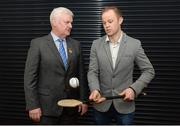 10 March 2017; The popular GAA documentary series Laochra Gael returns with a new season to TG4 next week and was launched in Croke Park this evening by Uachtarán Chumann Lúthchleas Gael Aogán Ó Fearghail. Profiling the feats of Gaelic Games’ greatest players this series has lots in store for GAA fans around the country. Pictured at the launch are Uachtarán Chumann Lúthchleas Gael Aogán Ó Fearghail and former Kilkenny hurler Tommy Walsh at Croke Park, Dublin. Photo by Piaras Ó Mídheach/Sportsfile