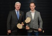 10 March 2017; The popular GAA documentary series Laochra Gael returns with a new season to TG4 next week and was launched in Croke Park this evening by Uachtarán Chumann Lúthchleas Gael Aogán Ó Fearghail. Profiling the feats of Gaelic Games’ greatest players this series has lots in store for GAA fans around the country. Pictured at the launch are Uachtarán Chumann Lúthchleas Gael Aogán Ó Fearghail and former Kilkenny hurler Tommy Walsh at Croke Park, Dublin. Photo by Piaras Ó Mídheach/Sportsfile