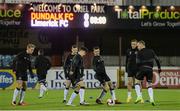 10 March 2017; Dundalk players warm up prior to the SSE Airtricity League Premier Division match between Dundalk and Limerick at Oriel Park in Dundalk, Co Louth. Photo by Seb Daly/Sportsfile