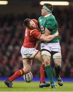 10 March 2017; CJ Stander of Ireland is tackled by Dan Biggar of Wales during the RBS Six Nations Rugby Championship match between Wales and Ireland at the Principality Stadium in Cardiff, Wales. Photo by Brendan Moran/Sportsfile