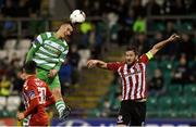 10 March 2017; Sean Boyd of Shamrock Rover in action against Aaron Barry and Ryan McBride of Derry City during the SSE Airtricity League Premier Division match between Shamrock Rovers and Derry City at Tallaght Stadium in Tallaght, Dublin. Photo by Matt Browne/Sportsfile