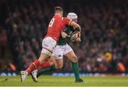 10 March 2017; Rory Best of Ireland is tackled by Rhys Webb of Wales during the RBS Six Nations Rugby Championship match between Wales and Ireland at the Principality Stadium in Cardiff, Wales. Photo by Brendan Moran/Sportsfile