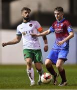 10 March 2017; Greg Bolger of Cork City in action against Thomas Byrne of Drogheda United during the SSE Airtricity League Premier Division game between Drogheda United and Cork City at United Park in Drogheda, Co. Louth. Photo by Eóin Noonan/Sportsfile