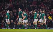 10 March 2017; The Ireland players after conceding a second try during the RBS Six Nations Rugby Championship match between Wales and Ireland at the Principality Stadium in Cardiff, Wales. Photo by Brendan Moran/Sportsfile