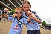 14 August 2011; Dublin supporters Ronan Hacket, left, age 6, with his brother Shane, age 9, from Artane, Dubin, at the GAA Hurling All-Ireland Senior Championship Semi-Final, Croke Park, Dublin. Picture credit: David Maher / SPORTSFILE