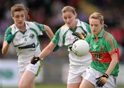 13 August 2011; Lisa Cafferky, Mayo, in action against Mags O'Donoghue and Aoife Lyons, left, Kerry. TG4 All-Ireland Ladies Senior Football Championship Quarter-Final, Mayo v Kerry, St Brendan's Park, Birr, Co. Offaly. Picture credit: Stephen McCarthy / SPORTSFILE