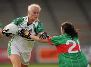13 August 2011; Bernie Breen, Kerry, in action against Amy Bell, Mayo. TG4 All-Ireland Ladies Senior Football Championship Quarter-Final, Mayo v Kerry, St Brendan's Park, Birr, Co. Offaly. Picture credit: Stephen McCarthy / SPORTSFILE