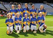 14 August 2011; The Tipperary camogie team, back row, left to right, Finvola McVeigh, Barnish P.S., Ballycastle, Co. Antrim, Niamh McDaid, St. Partick’s Girls Sch., Carndonagh, Co. Donegal, Niamh Mahon, St. Pius G.N.S., Terenure, Co. Dublin, Chloe Kennedy, St. Mary’s N.S., Stranorlar, Co. Donegal, Amy McGonigle, St. Mura’s N.S., Tooban, Co. Donegal, front row, left to right, Deirbhile Larkin, St. Patrick’s P.S., Crossmaglen, Co. Antrim, Ann Marie Smyth, St. Patrick’s P.S., Ballygalget, Co. Down, Norette Casey, Ardfert N.S., Ardfert, Co. Kerry, Andrea O’Keefe, Kilnamona N.S., Ennis, Co. Clare, and Alice O’Reilly, St. Vincent de Paul, G.P.S., Marino, Co. Dublin. Go Games Exhibition - Sunday 14th August 2011, Croke Park, Dublin. Picture credit: Ray McManus / SPORTSFILE