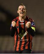 10 March 2017; Derek Pender of Bohemians celebrates his side's victory following the SSE Airtricity League Premier Division match between Bohemians and Bray Wanderers at Dalymount Park in Dublin. Photo by David Fitzgerald/Sportsfile