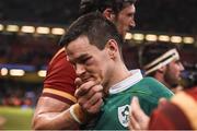 10 March 2017; Jonathan Sexton of Ireland leaves the pitch after the RBS Six Nations Rugby Championship match between Wales and Ireland at the Principality Stadium in Cardiff, Wales. Photo by Brendan Moran/Sportsfile