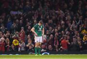 10 March 2017; Garry Ringrose of Ireland reacts after the RBS Six Nations Rugby Championship match between Wales and Ireland at the Principality Stadium in Cardiff, Wales. Photo by Brendan Moran/Sportsfile