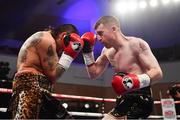 10 March 2017; Paddy Barnes, right, in action against Adrian Dimas Garzon during their flyweight bout in the Waterfront Hall in Belfast. Photo by Ramsey Cardy/Sportsfile