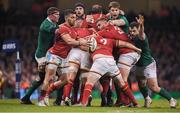 10 March 2017; Iain Henderson and Cian Healy of Ireland attempt to block a box kick by Rhys Webb of Wales during the RBS Six Nations Rugby Championship match between Wales and Ireland at the Principality Stadium in Cardiff, Wales. Photo by Brendan Moran/Sportsfile
