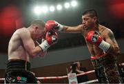 10 March 2017; Adrian Dimas Garzon, right, in action against Paddy Barnes during their flyweight bout in the Waterfront Hall in Belfast. Photo by Ramsey Cardy/Sportsfile