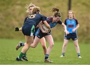 11 March 2017; Aoife Beades of GMIT in action against Dearbla Wright and Fionnuala McCluskey of UUC during the Lagan Cup Final match between Galway-Mayo Institute of Techology and University of Ulster Coleraine at Connacht Gaelic Athletic Association Centre of Excellence in Cloonacurry, Knock, Co. Mayo. Photo by Matt Browne/Sportsfile