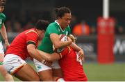 11 March 2017; Sophie Spence of Ireland is tackled by Amy Evans(left) and Rebecca Rowe of Wales during the RBS Women's Six Nations Rugby Championship match between Wales and Ireland at BT Sport Arms Park, Cardiff, Wales. Photo by Darren Griffiths/Sportsfile